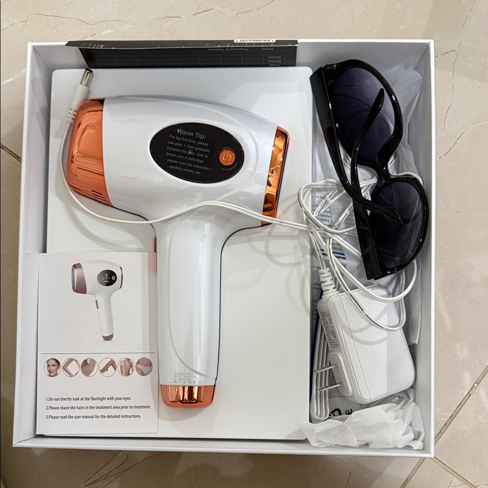 White and Orange IPL Hair Removal Device
